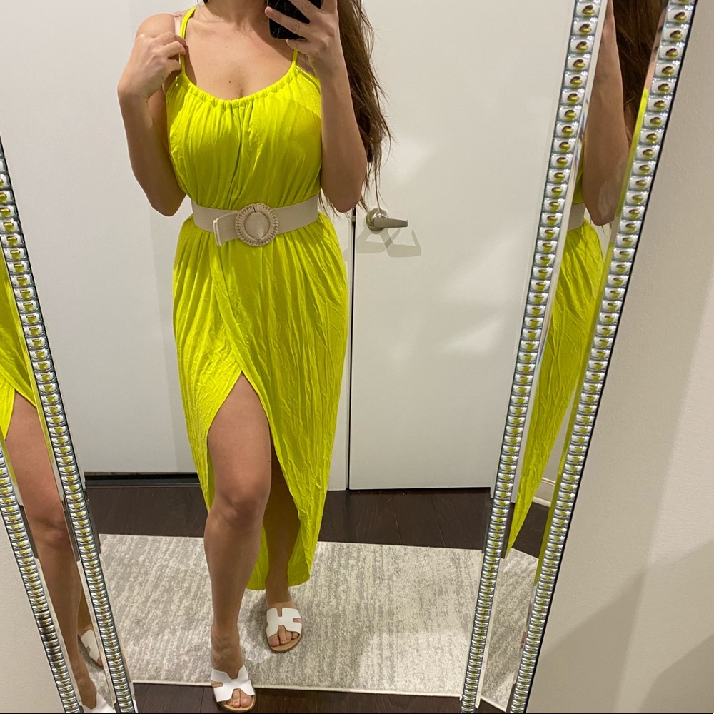 Neon Yellow / Lime Green Tulip Dress